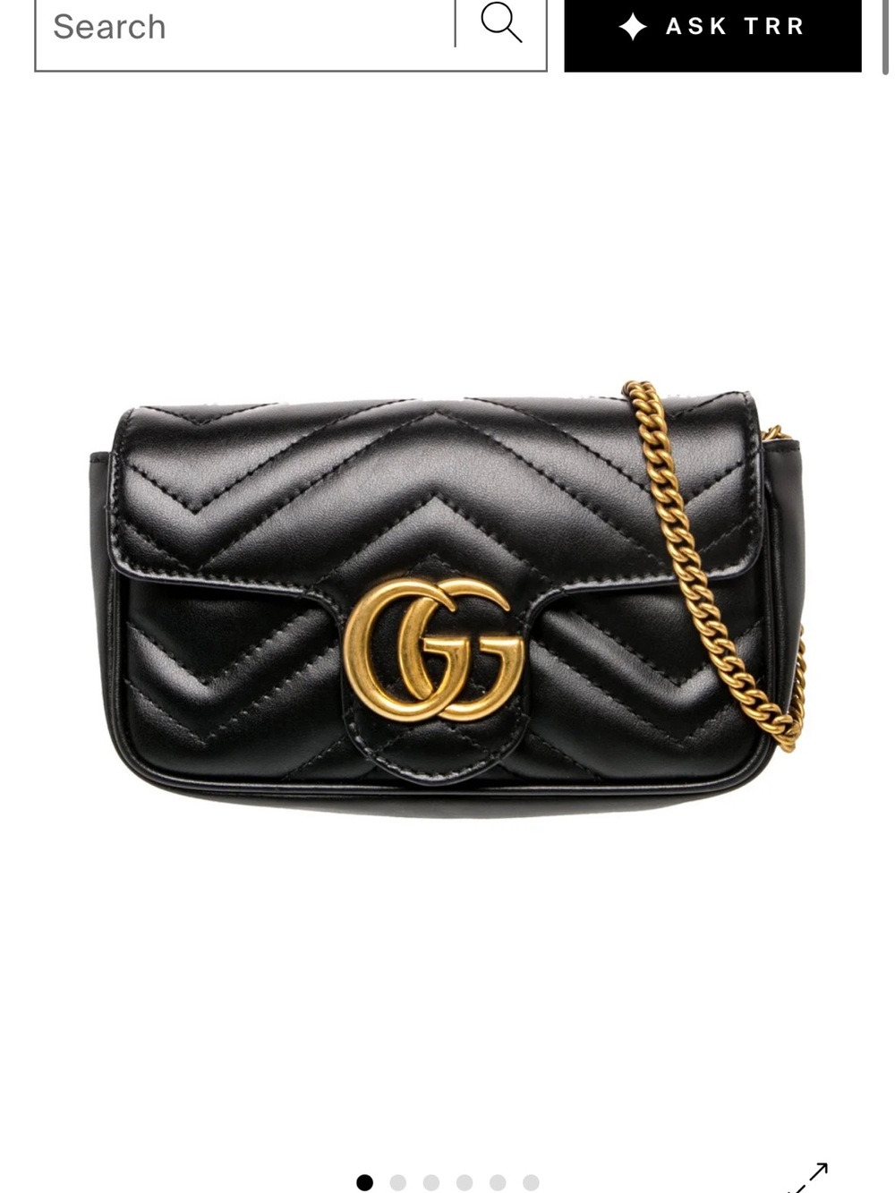 Gucci Black Quilted Leather Marmont Shoulder Bag with Gold Hardware